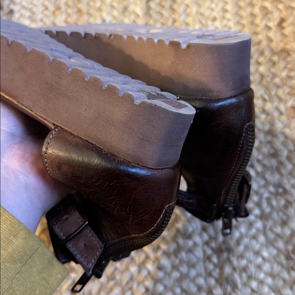 Bed Stu 7.5 Brown Leather Ankle Strap Platform Sandal Shos - Picture 7 of 7